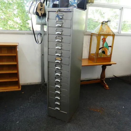 TALL 15 DRAWER METAL FILING CABINET 300x400x1340mm