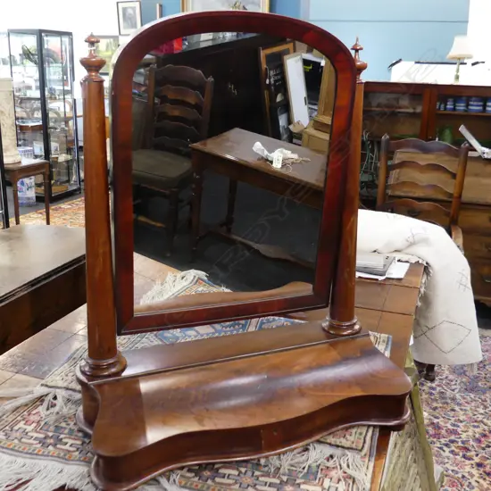 VICTORIAN MAHOGANY TOILET MIRROR H.850mm