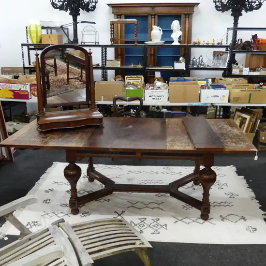 OAK EXTENSION DINING TABLE w. 3 LEAVES L.1530x1000mm UP TO 2530mm