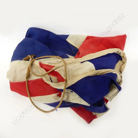 LARGE HUTCHESON WILSON & CO WELLINGTON ANTIQUE UNION JACK FLAG L 2600 MM