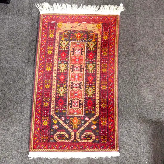 VINTAGE PERSIAN HAND KNOTTED WOOL RUG, 750 x 1300mm