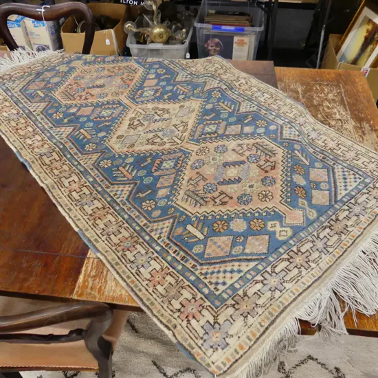 SMALL HAND KNOTTED WOOL PILE RUG 1300x770mm