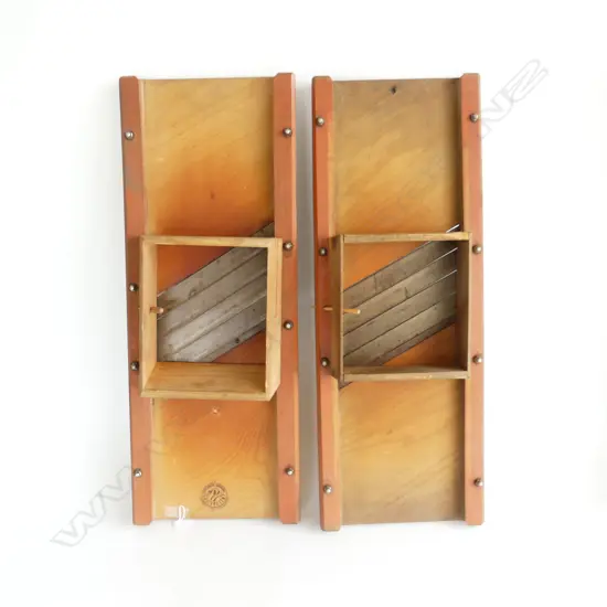 2 LRG VINTAGE AUSTRIAN 'SILVRETTA' CABBAGE SLICERS, L.650mm