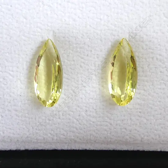 PR PEAR CUT LEMON YELLOW QUARTZ 9.26cts AIG REPORT