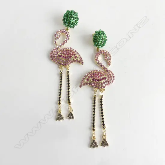 PR NEW COSTUME FLAMINGO DROP EARRINGS
