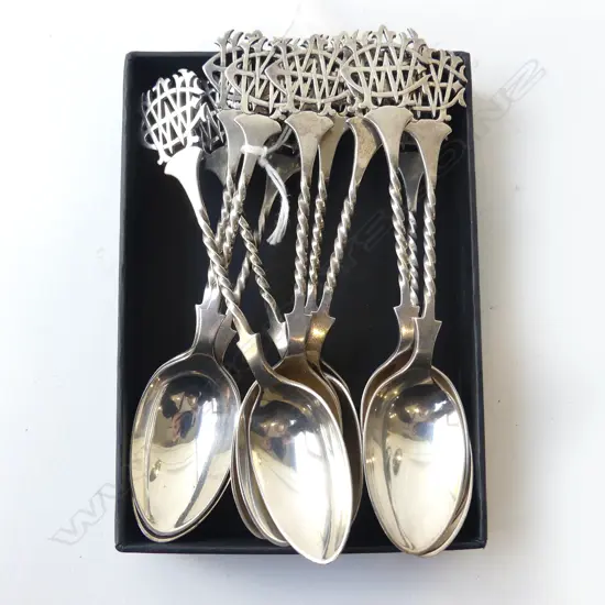 11 STG SILVER TEAPSOONS, 194gms