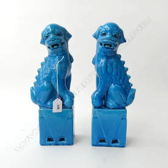 PR BLUE GLAZED FU / FOO DOGS H.320mm