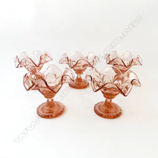 5 PRESSED GLASS SUNDAES H.130mm