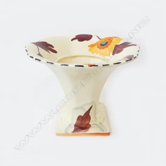 DEVON WARE FIELDINGS DECO VASE, HANDPAINTED & SIGNED H.160mm