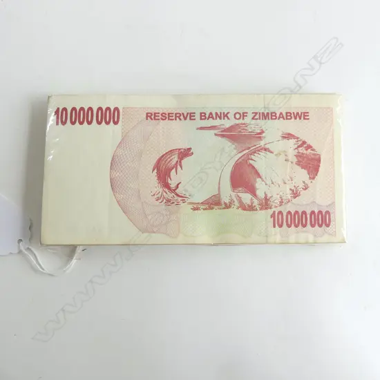 100 X 10 MILLION DOLLAR ZIMBABWE BANKNOTES as new