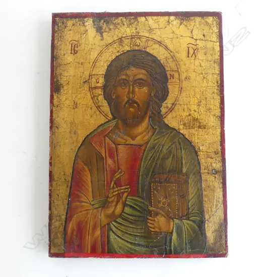 EASTERN EUROPEAN ICON; OIL ON WOOD PANEL 295x210mm