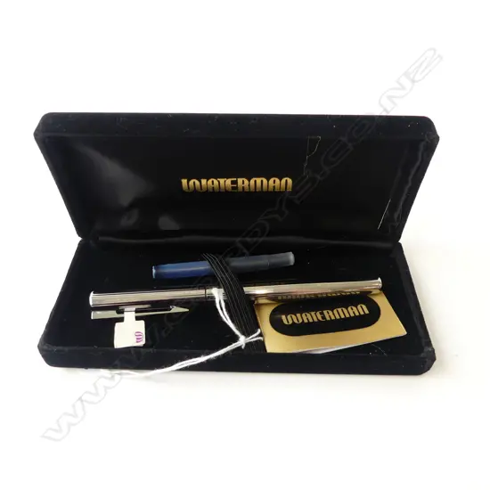 VINTAGE WATERMAN FOUNTAIN PEN NEW UNUSED IN CASE WITH LABEL & CARTRIDGE