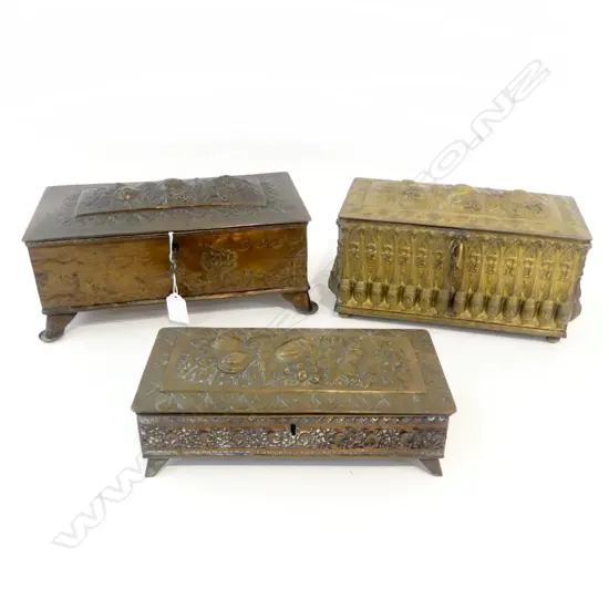 3 COPPER BOXES W.310mm