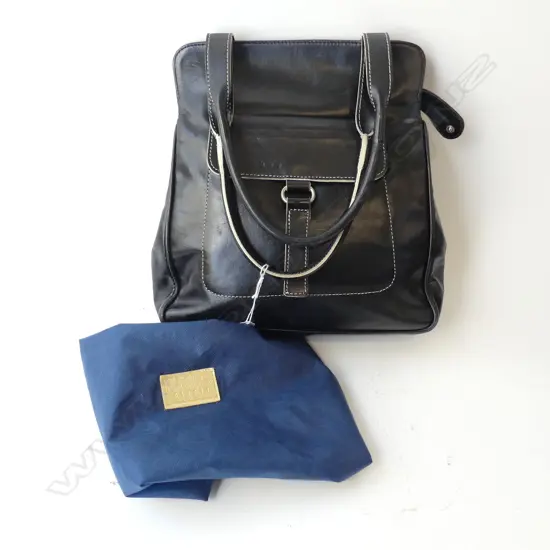 'LAZARO' BLACK LEATHER BAG MADE IN ARGENTINA