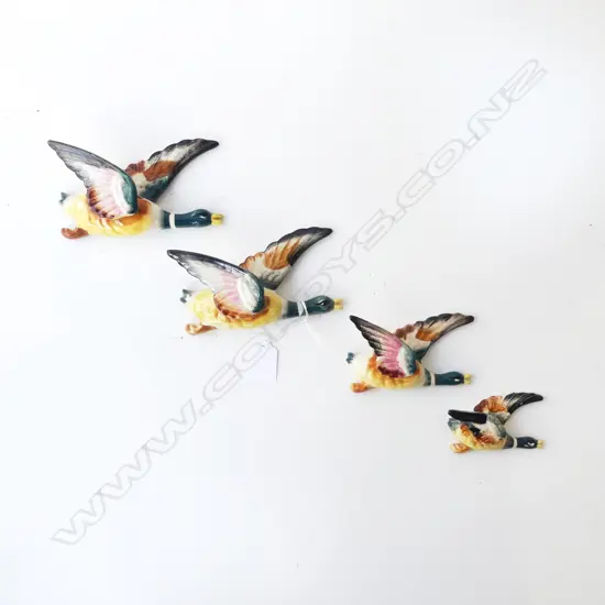 4 VINTAGE FLYING DUCKS L.150mm