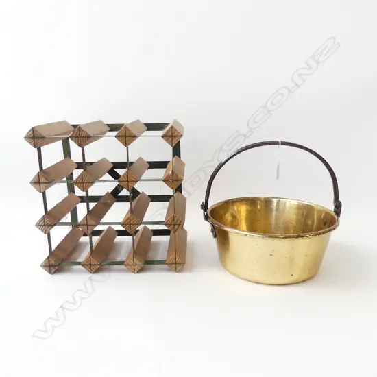 3x3 WINE RACK + BRASS BUCKET 295mm dia