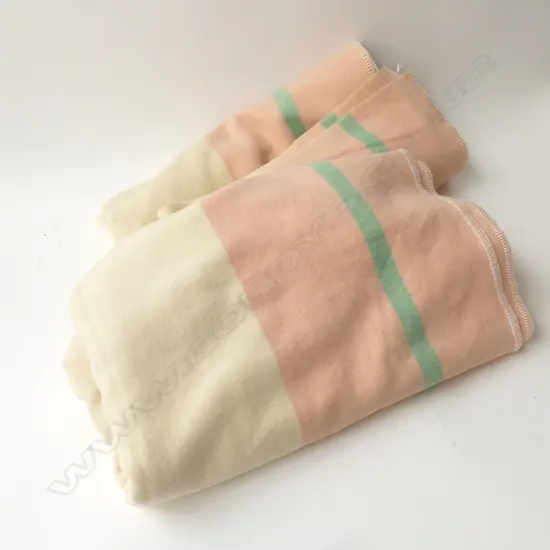 2 PALE WOOL BLANKETS