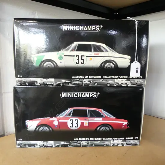 2 MINICHAMPS BOXED ALFA ROMEO GTA 1300 JUNIOR MODEL CARS