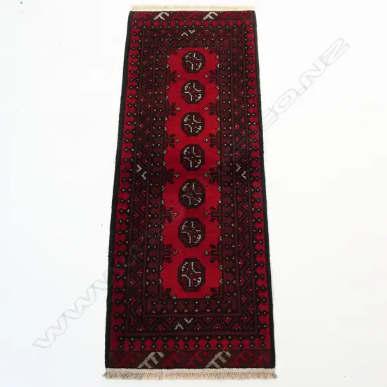 HAND KNOTTED WOOL PILE TURKMAN RUG, 1500 x 520mm