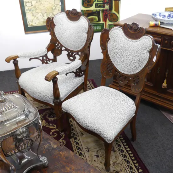 2 ANTIQUE UPHOLSTERED CHAIRS