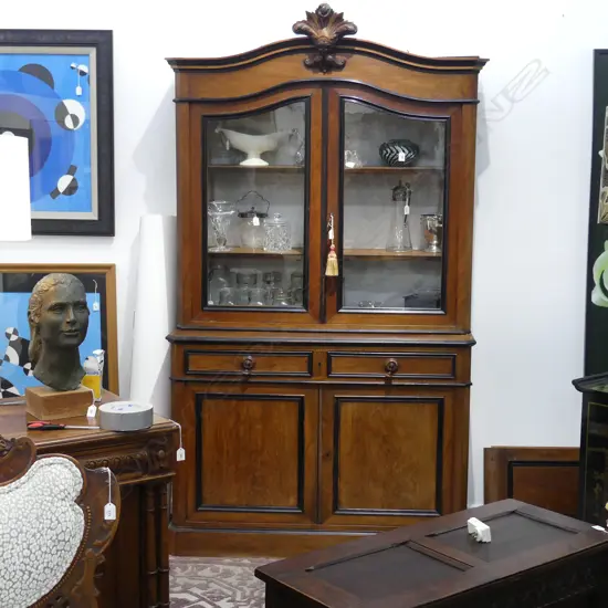 FRENCH GLAZED CHIFFONIER BOOKCASE 1240x500x2180mm