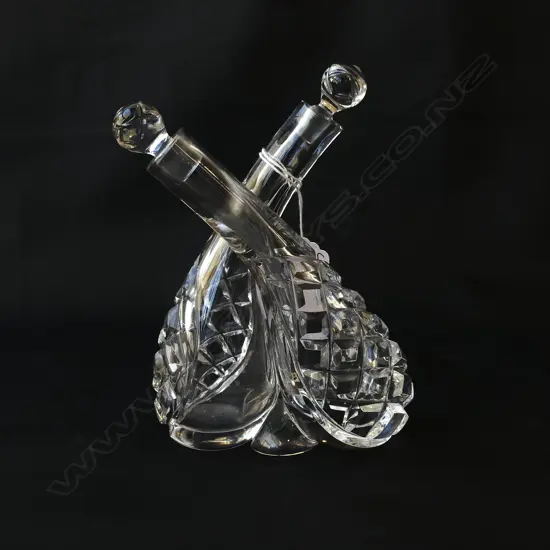 CUT CRYSTAL VINEGAR & OIL DECANTER