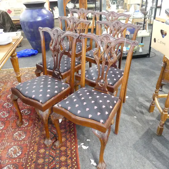 8 CHIPPENDALE STYLE DINING CHAIRS