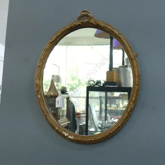 GOLD FRAMED OVAL MIRROR 425x345mm