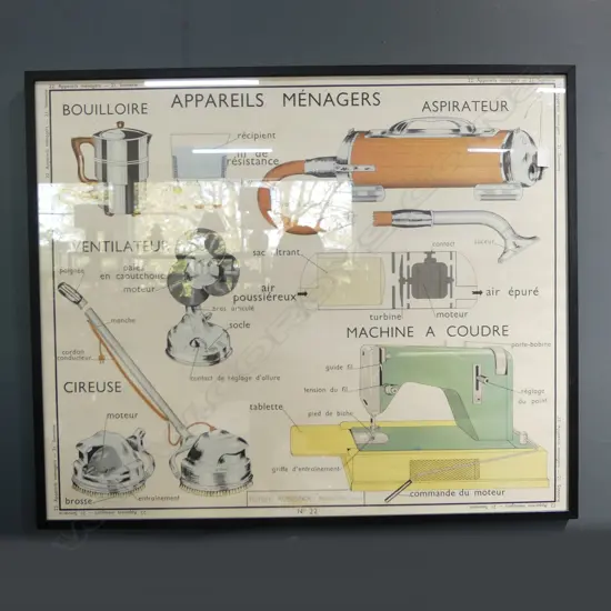 FRENCH PRINT 'APPAREILS MENAGERS' 740x890mm
