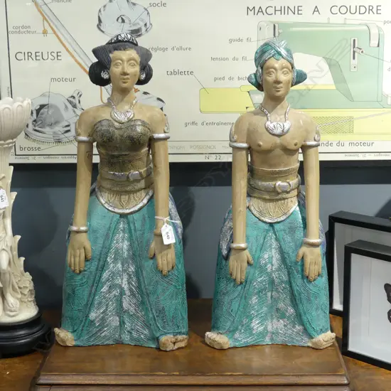 2 INDONESIAN CERAMIC FIGURES H.570mm