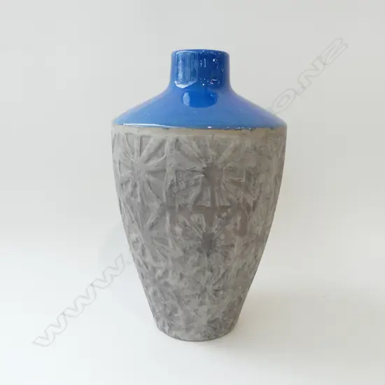 LG CERAMIC VASE, BLUE / CONCRETE FINISH H.380mm