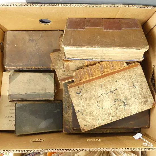 BOX OF VERY OLD BOOKS (INCL JOSEPHUS HISTORY OF THE JEWISH PEOPLE)