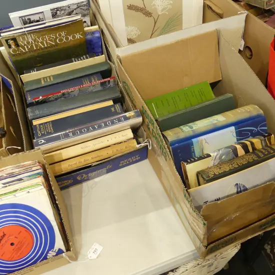 2 BOXES BOOKS; CAPTAIN COOK ETC