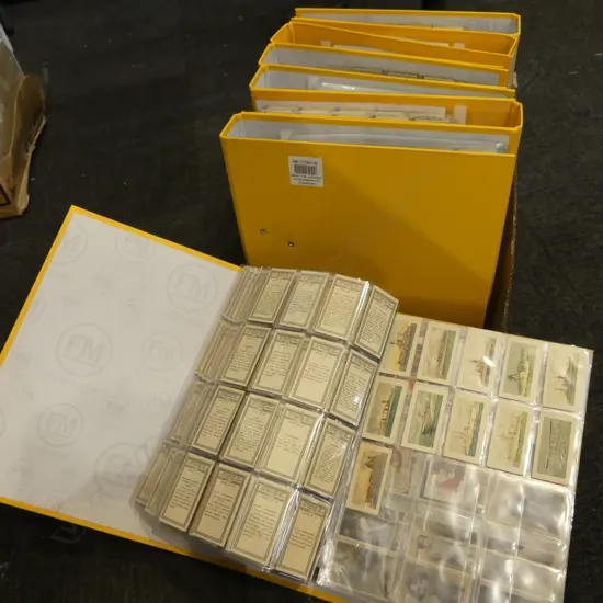 CIGARETTE CARDS IN 8 YELLOW FOLDERS