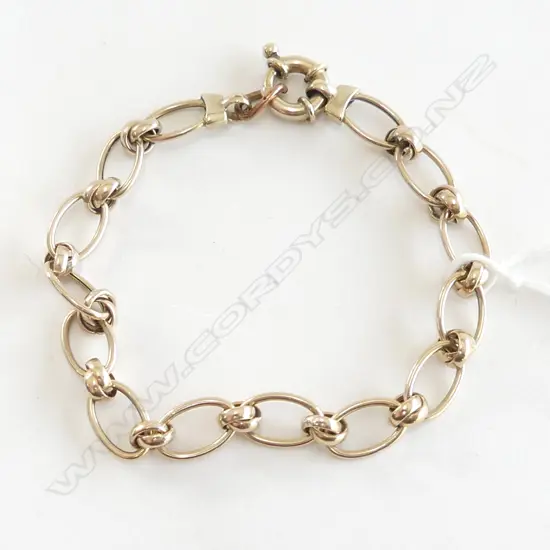9ct YELLOW GOLD OVAL LINK BRACELET 5.9gms