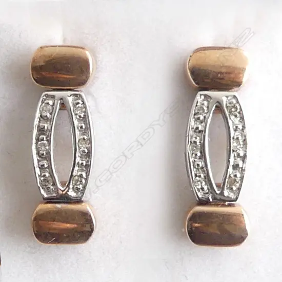 PR 9ct DIAMOND EARRINGS 1.2gm