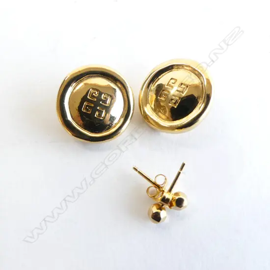 PR GOLD PLATE ON SILVER (925) STUDS & PR VINTAGE GIVENCHY EARRINGS (CLIP ON)
