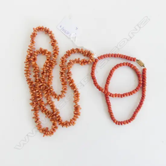 2 CORAL NECKLACES 