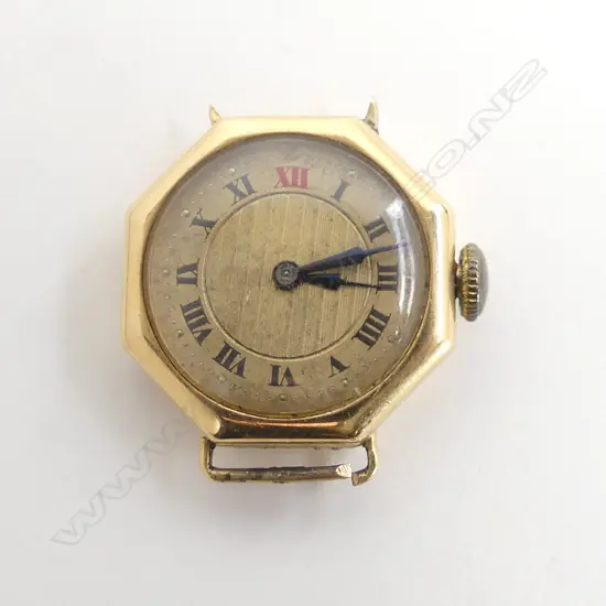 18CT WATCH FACE, 12.8gms incl. movement