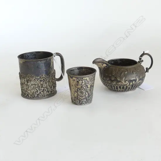 3PCS HALLMARKED SILVER 294gm 