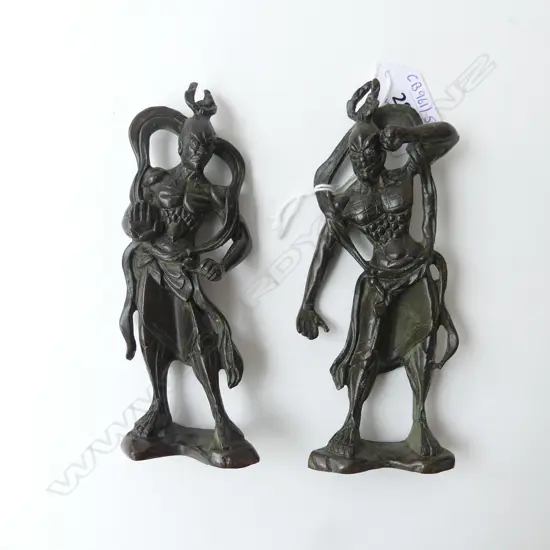 2 SMALL JAPANESE BRONZE FIGURES H140MM