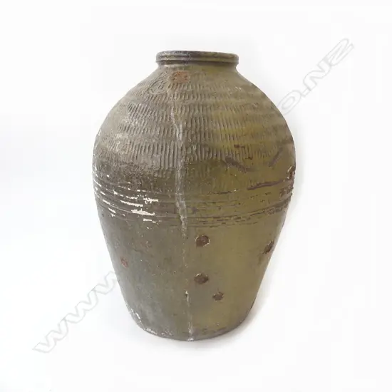 reputedly 300 YEAR OLD ORIENTAL POTTERY VASE H.350mm