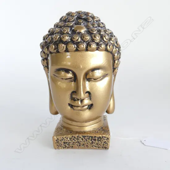 BUDDHA HEAD STATUETTE ON BASE H.160mm