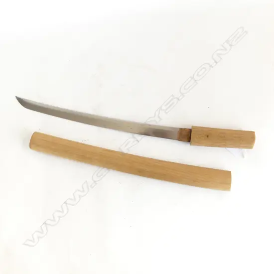 JAPANESE WAKIZASHI SWORD IN BAMBOO SCABBARD L.570mm