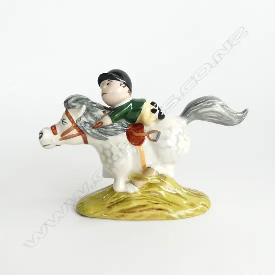 BESWICK NORMAN THELWELL 1983 COMICAL HORSE & RIDER 'PONY EXPRESS' L.160mm