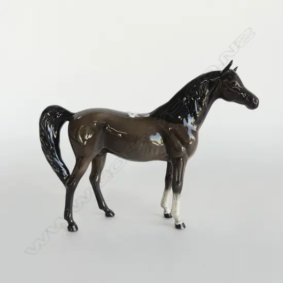 BESWICK HORSE 'ARAB XAYAL BAY BROWN STALLION' gloss H.163mm tiny glaze flake to 1 ear