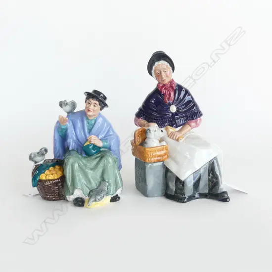 2 ROYAL DOULTON FIGURES 'TUPPENCE A BAG' H.130mm & 'THE COMPANIONS' H.180mm
