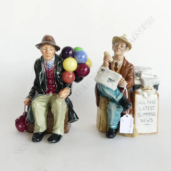 2 ROYAL DOULTON FIGURES 'STOP PRESS' & 'THE BALLOON MAN' H.190mm