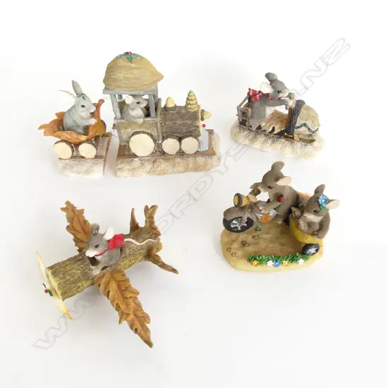 5 SILVESTRI 'CHARMING TAILS' RESIN MOUSE FIGURINES H.125mm