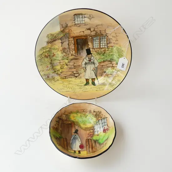 LG DOULTON GAFFERS DINNER PLATE (Dia 240mm) & 1 SMALL BOWL, 190mm